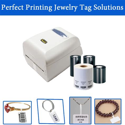 Perfect Jewelry tag printing solution 300DPI barcode printer machine with ribbon and jewerry tag ...