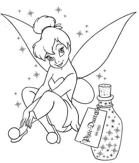 Disney Coloring Pages – Tinkerbell – The Disney Nerds Podcast