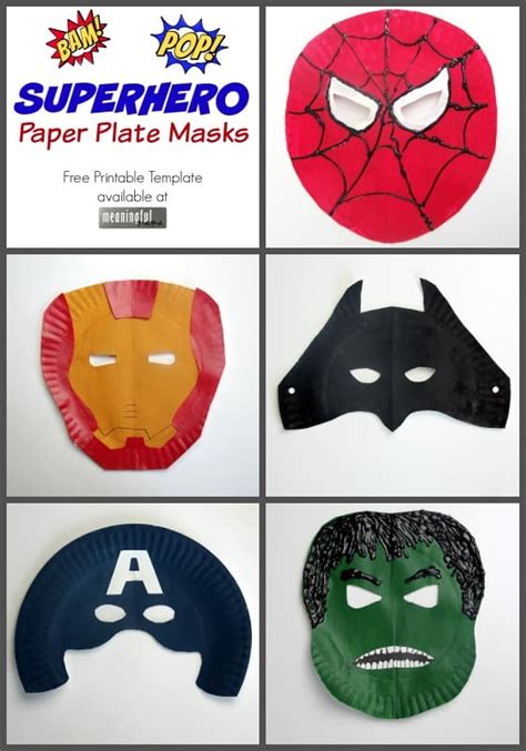 Superhero Paper Plate Masks