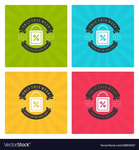 Sale banners or labels design set Royalty Free Vector Image