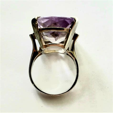 Rose De France Ring Large Amethyst Ring Art Deco Amethyst - Etsy