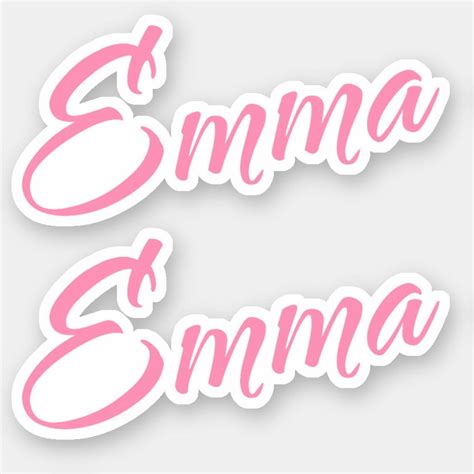 Emma Decorative Name in Pink x2 Sticker | Zazzle | Pink names, Craft ...