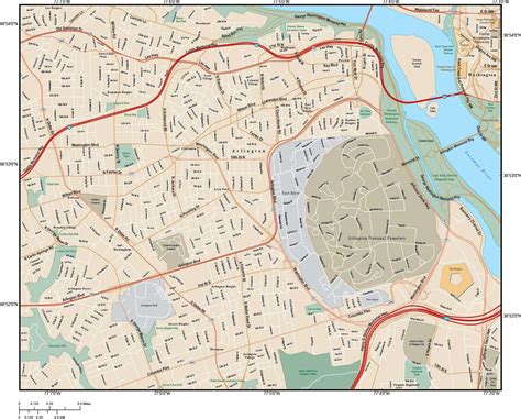 Arlington VA Map in Adobe Illustrator Vector Format – Map Resources