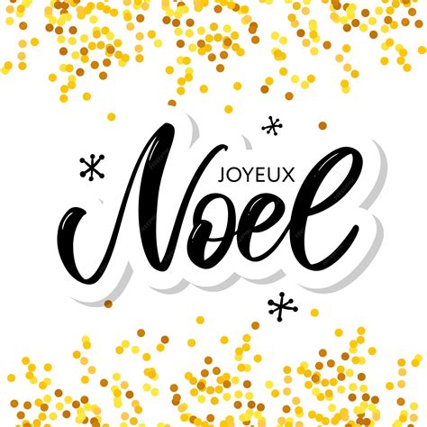 Premium Vector | Merry christmas card template with greetings in french ...