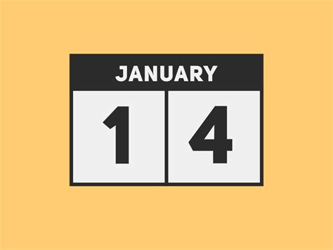 january 14 calendar reminder. 14th january daily calendar icon template ...