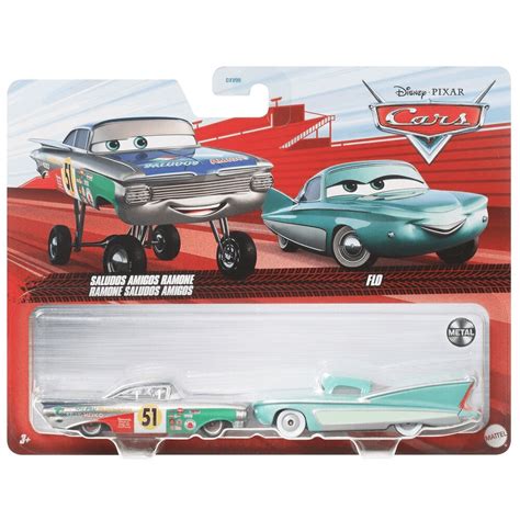 Disney Pixar Cars Saludos Amigos Ramone and Flo 2-Pack, 1:55 Scale Die-Cast Character Vehicles ...