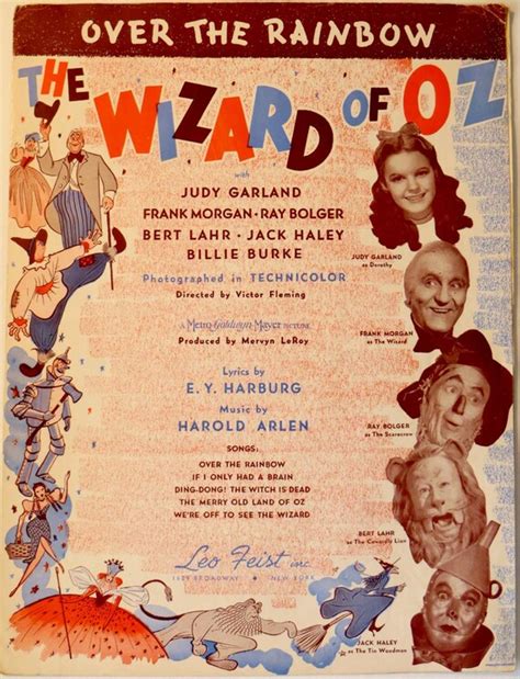 Original Sheet Music from the Wizard of Oz 1939