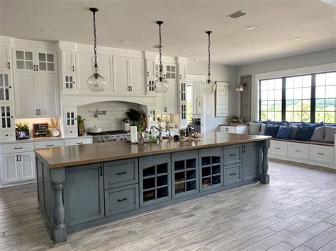 Large kitchen island | Lake house kitchen, Kitchen inspiration design, Modern farmhouse kitchens