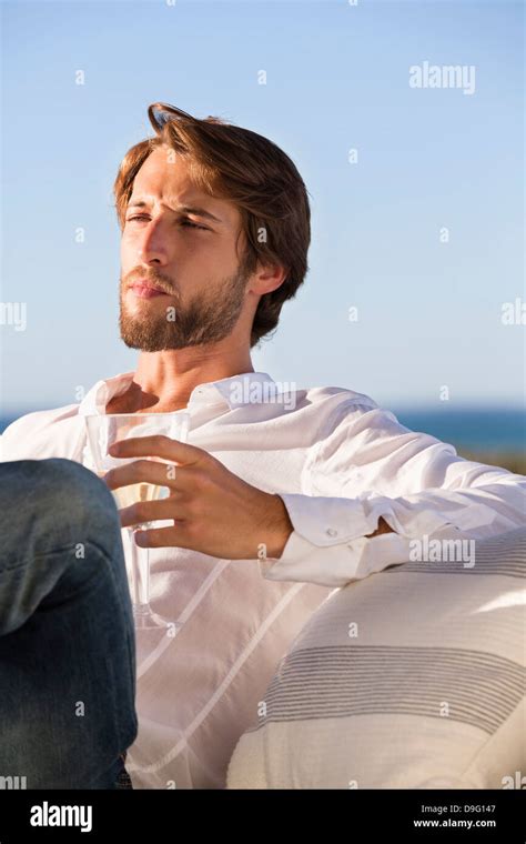 Man drinking wine Stock Photo - Alamy