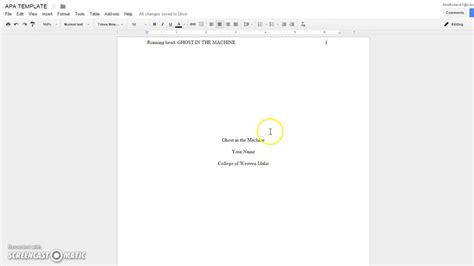 How to Format an APA Paper using Google Docs - YouTube
