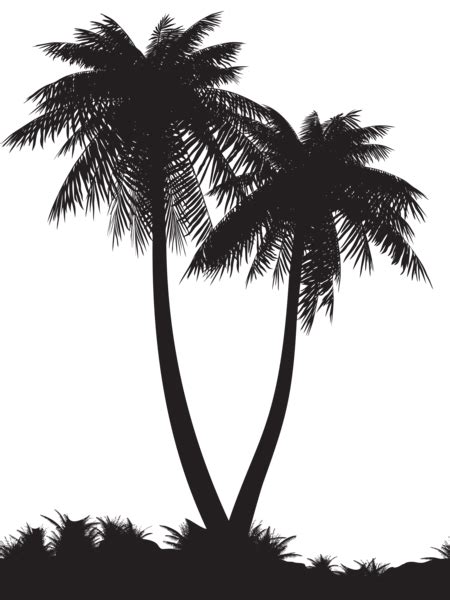 Palm Trees Silhouette Clip Art PNG Image | Palm tree clip art ...