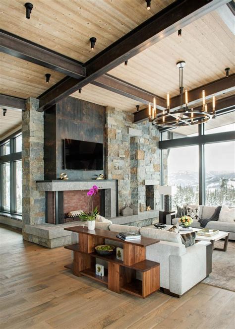 Get the Lodge Style Look | Rustic living room, House design, Modern rustic homes