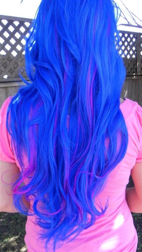 Bright blue hair dye color for light hair | Neon hair, Bright hair, Hair styles