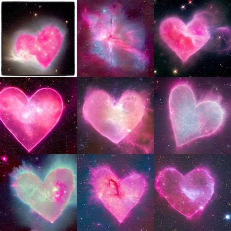 A heart shaped pink nebula, high quality image taken | Stable Diffusion ...
