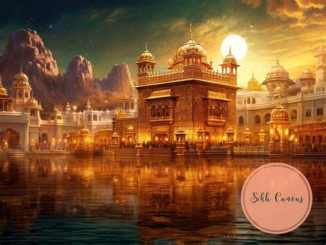 Sikh Digital Art Golden Temple Sketch Bright Shining Sikh Wall Decor Sikh Fantasy Wallpaper Wall ...