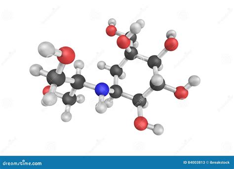 3d Structure of Voglibose, an Alpha-glucosidase Inhibitor Stock Illustration - Illustration of ...