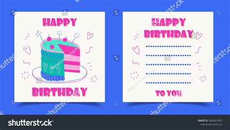 Happy Birthday Card Decorated Cake Letter Stock Vector (Royalty Free ...