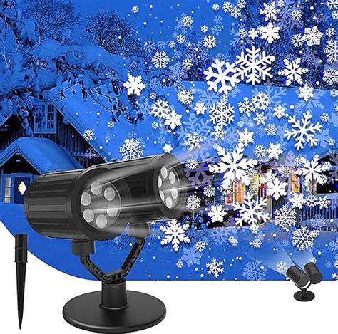 Amazon.com: Christmas Projector Lights, Double Head Snowfall Snowflakes ...