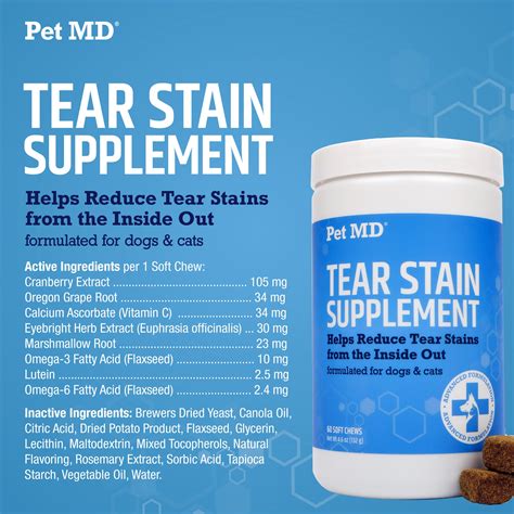 Tear Stain Remover for Dogs & Cats - 60 Count – Pet MD Store