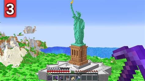 24 Hours To Build The Statue Of Liberty in Minecraft - YouTube