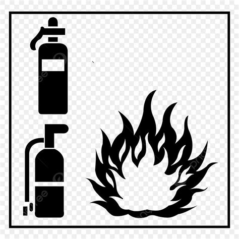 Extinguish Fire Clipart Vector, Black Fire Extinguishing Equipment Icon, Fire Icons, Black Icons ...