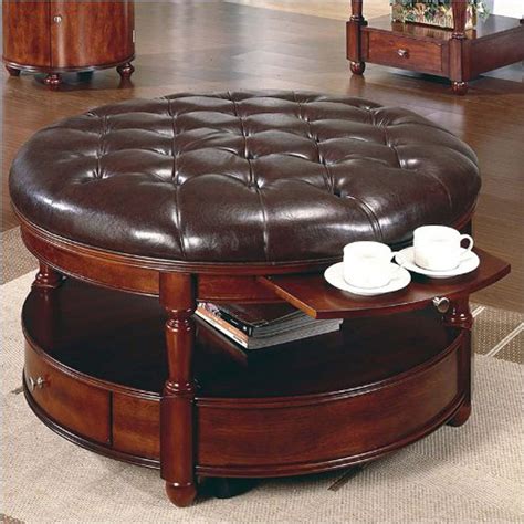 Round Tufted Ottoman Coffee Table - Foter