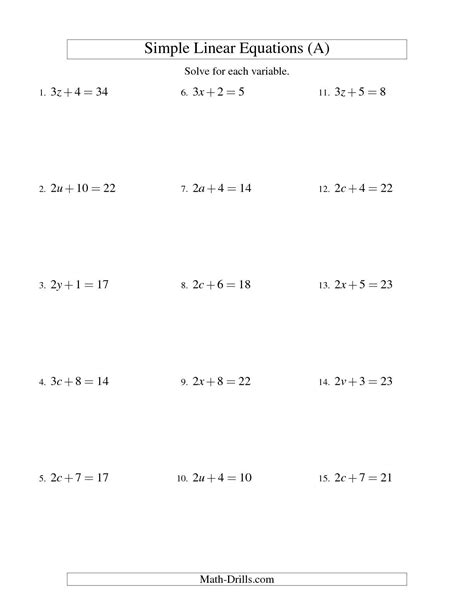 Grade 8 Algebraic Equations Worksheets Pdf