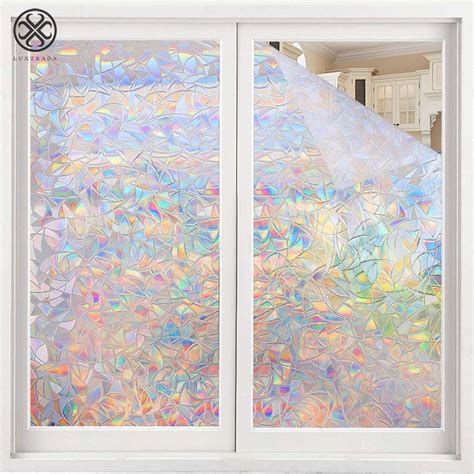 Luxtrada Window Privacy Film Rainbow Window Clings 3D Decorative Window ...