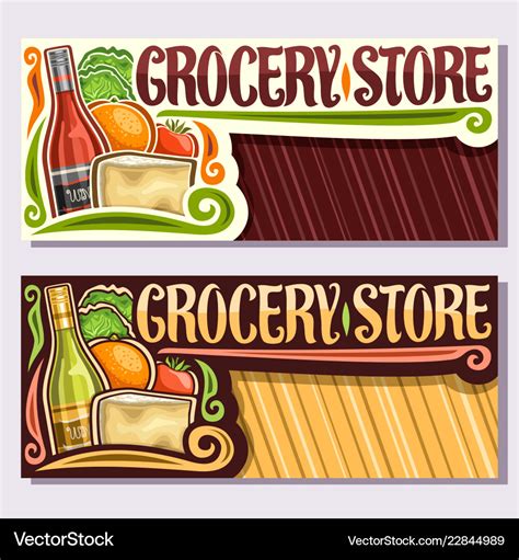 Banners for grocery store Royalty Free Vector Image