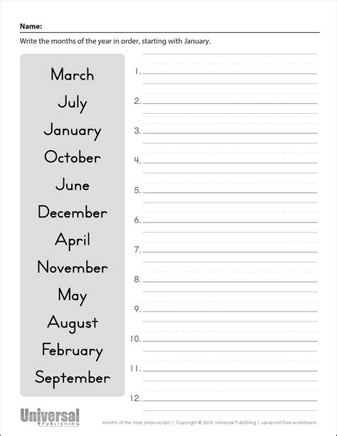 Days Of The Month Printables - Printable Word Searches