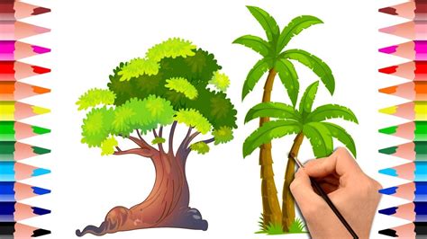 Learn How To Draw Trees And Plants | Drawing Book For Kids | Childrens Drawing Book - YouTube