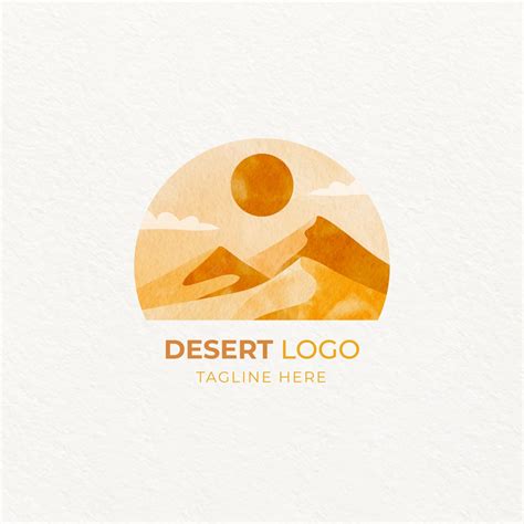 Free Vector | Watercolor desert logo template