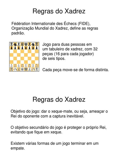 As Regras Fundamentais do Xadrez | PDF | Estratégia de xadrez | Xadrez