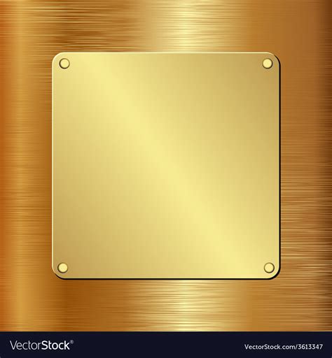 Golden plaque Royalty Free Vector Image - VectorStock