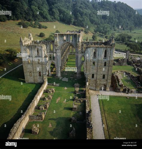 Rievaulx Abbey North Yorkshire UK aerial view Stock Photo - Alamy