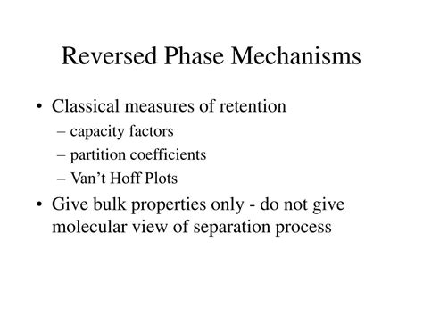 PPT - Reversed Phase HPLC Mechanisms PowerPoint Presentation, free download - ID:260343