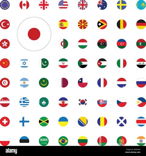 Japan round flag icon. Round World Flags Vector illustration Icons Set ...