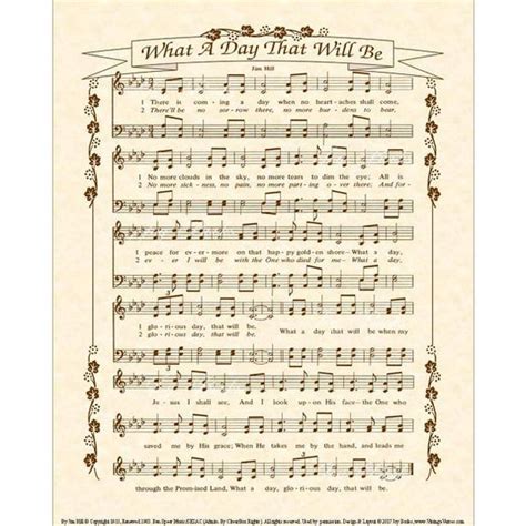 What A Day That Will Be Custom Christian Home Decor Vintageverses Sheet Music Hymn Wall Art ...