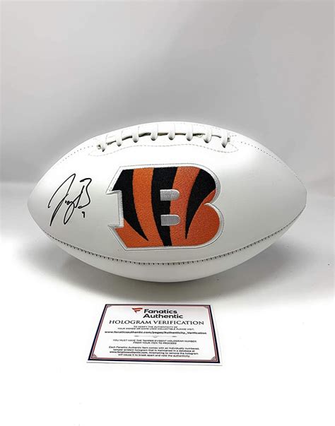 Joe Burrow Signed Bengals Logo Football (Fanatics Hologram) | Pristine ...