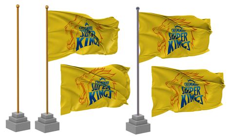 Chennai Super Kings, CSK Flag Waving Different Style With Stand Pole ...