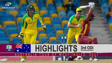 West Indies vs Australia Highlights | 3rd ODI | Australia tour of West Indies 2021 - YouTube