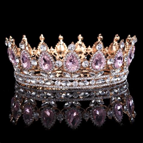 Aliexpress.com : Buy Hot sale New Fashion Elegant Pink Crystal Bridal crown classic Gold Tiaras ...