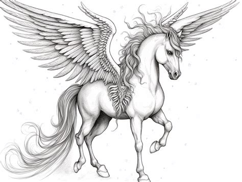 Realistic Alicorn Coloring Page - Coloring Page