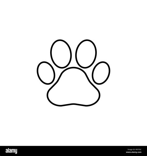 Paw Print line icon. Vector black on white background Stock Vector ...