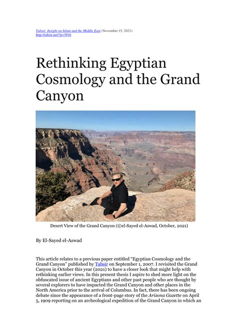 (PDF) Rethinking Egyptian Cosmology and the Grand Canyon