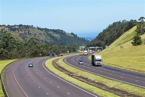 Many Vehicles on N3 Highway Entering and Leaving Pietermaritzburg Stock Image - Image of high ...