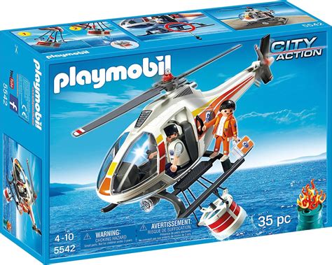 Playmobil Fire Fighting Helicopter Playset : Amazon.ca: Toys & Games