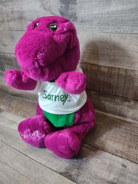 BARNEY PURPLE DINOSAUR Stuffed Plush Animal Toy Lyons 1992 White T Shirt 13" $13.50 - PicClick