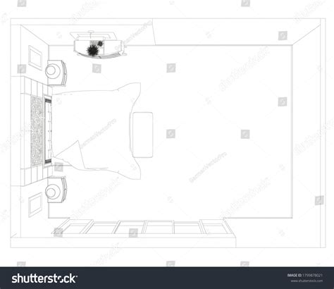 Bedroom Interior Outline Plan Placing Furniture Stock Vector (Royalty Free) 1799878021 ...