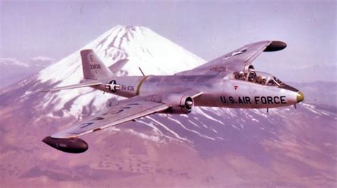 Martin B-57C Canberra from the 3d Bombardment Group by Mount Fuji, Japan 1957. | Us military ...